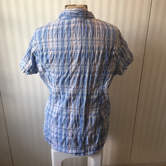 Carroll Reed blue white plaid comfortable cotton button down Size XL - Picture 3 of 5